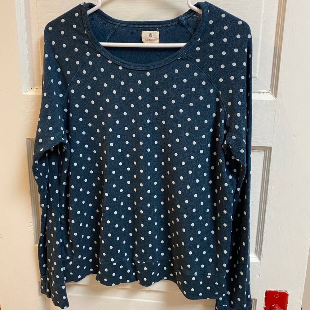 Anthropologie Sundry Tencel Polka Dot Top